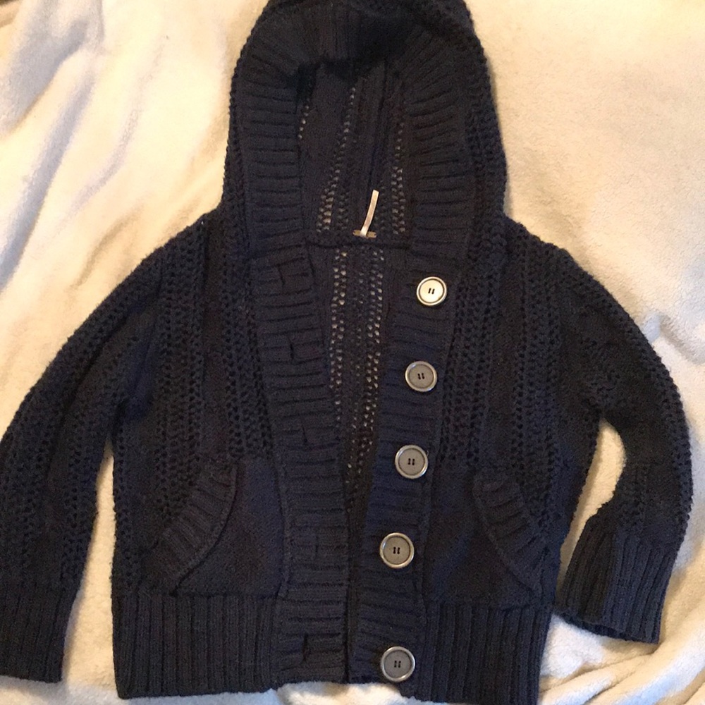 Chunky Free People navy blue large sweater
